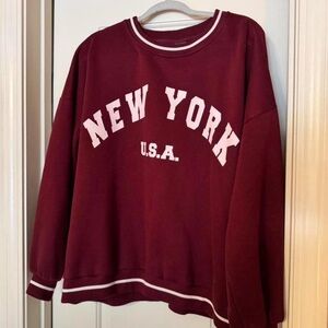 ARULA Burgundy New York Sweatshirt